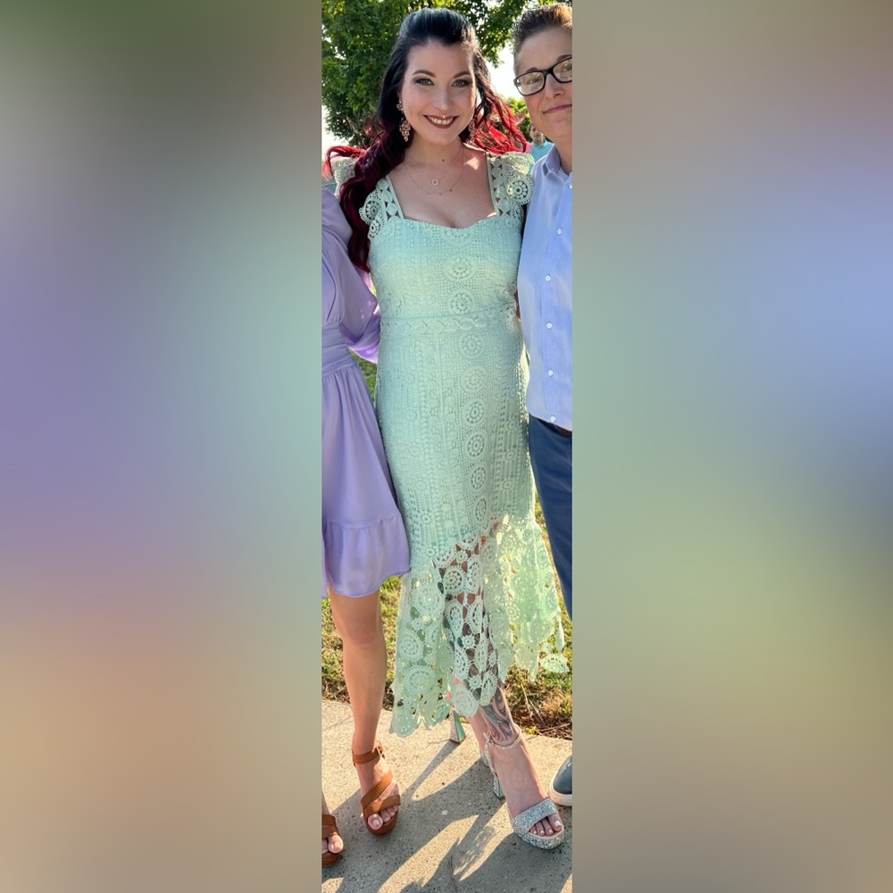 Mint blue/green lace dress